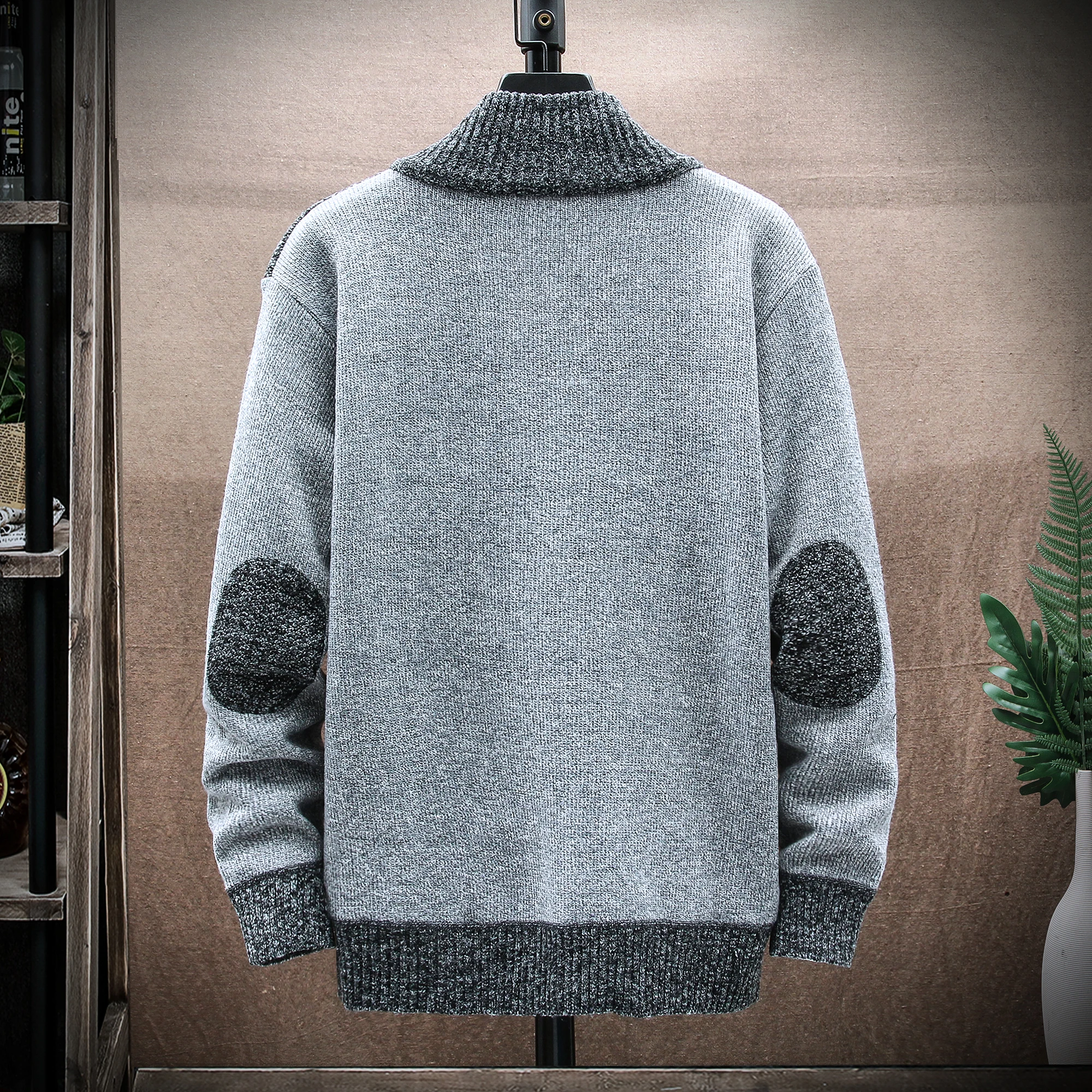 Fashion Sweater Men Autumn/winter Fleece Warm wool Zipper Cardigan Overcoat Jacket Knitting Jumper Hombre Blazer