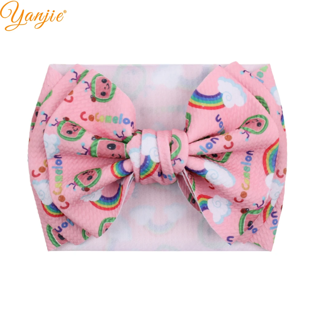 YANJIE 2022 Hot-sale Printed Bullet Fabric Hair Bow Headband Style Baby Accessories Headwear Head Wrap | Аксессуары для одежды