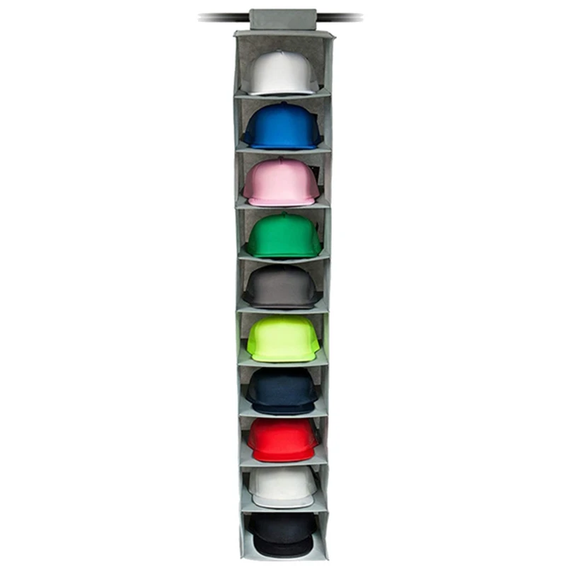Hat Rack 10 Shelf Hanging Closet Organizer for Storage - Protect Your Caps & Keep Them in Great Condition Easy Hol | Дом и сад
