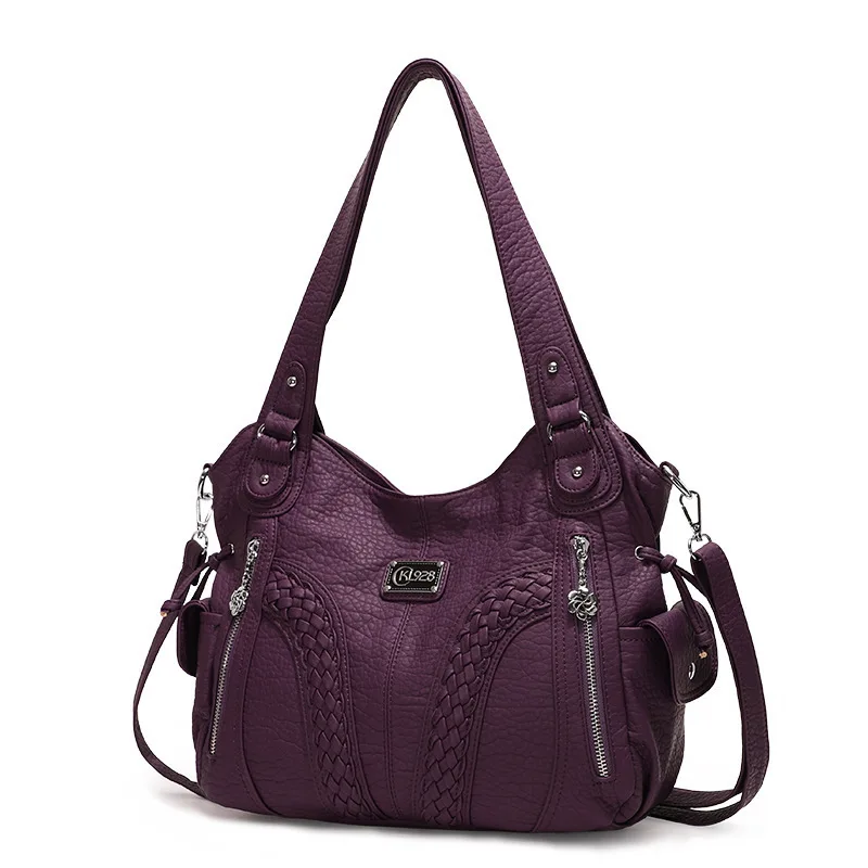 Вместительная Портативная сумка для женщин среднего возраста фиолетовая