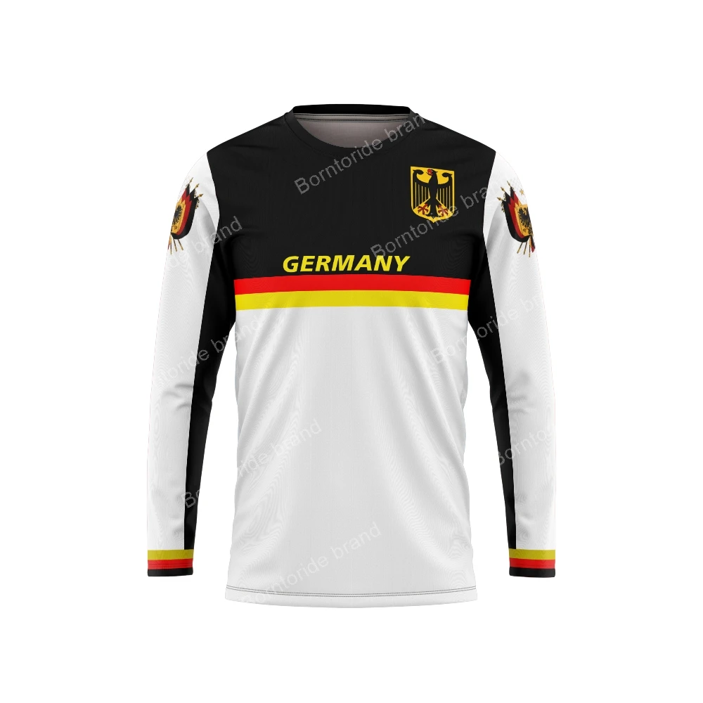 Germany Motorcycle Jersey Men Long Sleeve Moto XC Motorcycle GP Mountain Bike FOR Motocross Jersey MX DH BMX MTB T Shirt Clothes