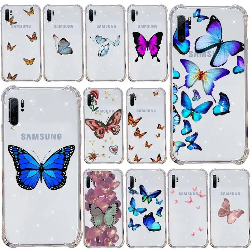 

Cute Butterfly beautiful Phone Case Transparent for Samsung s9 s10 s20 Huawei honor P20 P30 P40 xiaomi note mi 8 9 pro lite plus