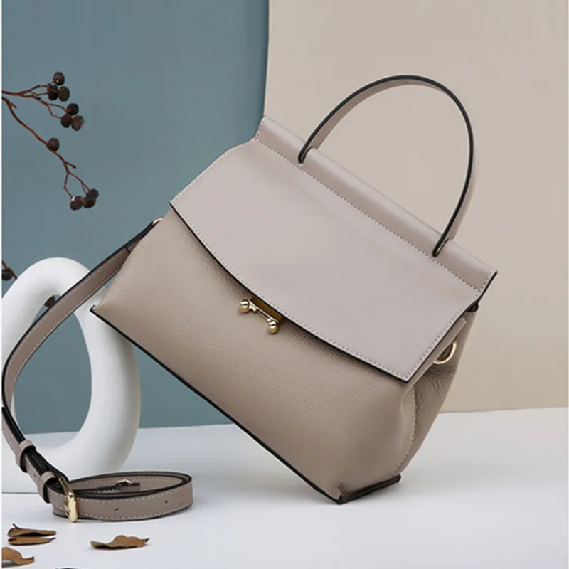 

2021 New Fashion Large-capacity Messenger Bag Genuine Leather High-quality All-match Simple Shoulder Portable Female Bag Purses