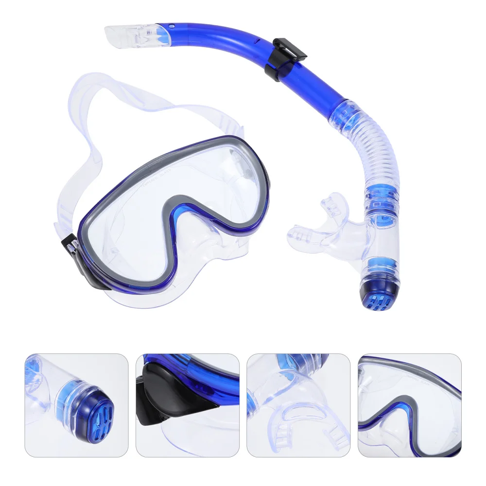 

1 Set Adults Snorkel Mask Set Full Dry Snorkeling Gear Dry Snorkel Mask Kit