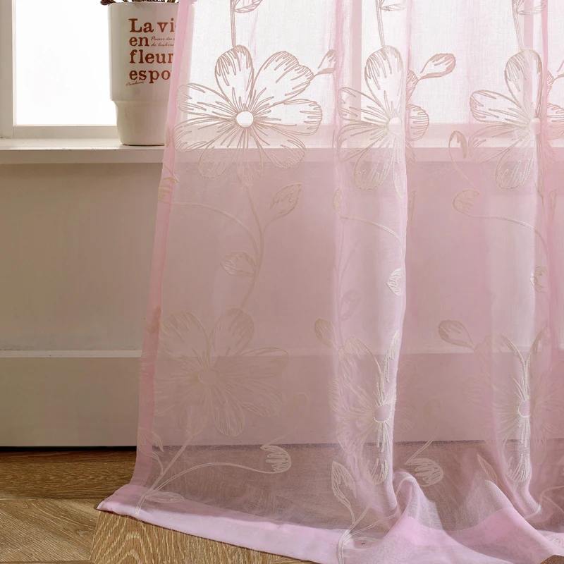 Деревенские Изящные цветочные цветы ручная вышивка прозрачные жалюзи