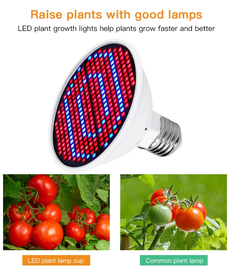 300led Phyto лампа E27 полный спектр 200led растительный светильник для растений Fitolamp Fitolampy