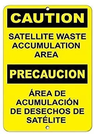 

Funny Metal Tin Sign Man Cave Garage Decor 12 x 8 Inches Caution Satellite Waste Accumul Precaucion &Aacuterea Sign Look