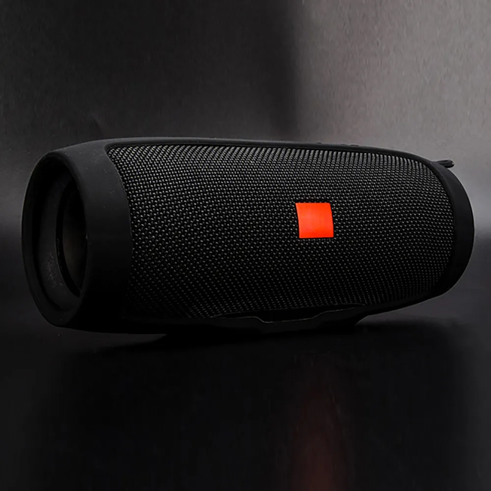 black bluetooth динамик для JBL charge3 bluetooth динамик портативный альпинистский набор из силикона T2 - Цвет: black