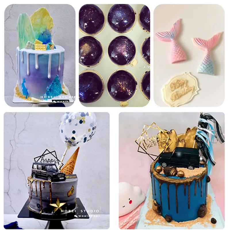 Съедобный золотой порошок серебряный мусс пирожные макарон украшение шоколада