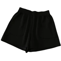 womens casual loose shorts 2021 fashion korean style pants ladies solid color elastic waist summer pocket sports wear