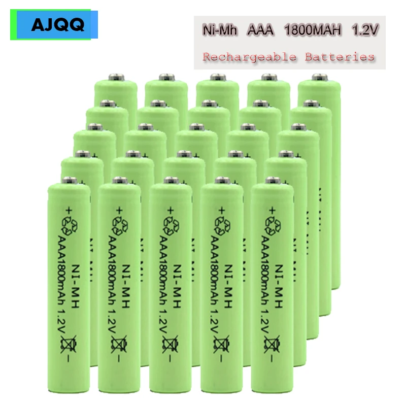 Оптовая продажа дешевый AJQQ ni mh ааа аккумулятор 1 2 V 1800MAH зеленый используется для