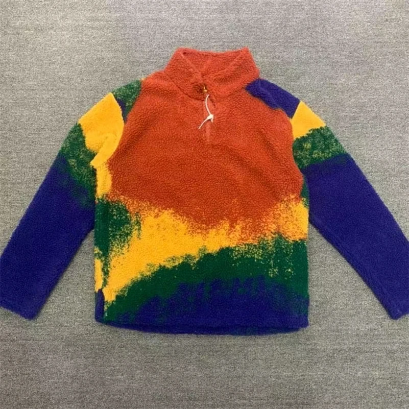 

2021FW CPFM.XYZ Sweatshirts Men Women High Quality Rave Cowboy Pullover Rainbow Weaving Half Cardigan CPFM Sweatshirt