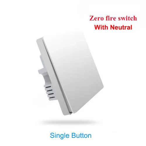 Single Key with zero Настенный светильник-переключатель Aqara, версия ZigBee, один огонь, приложение, пульт дистанционного управления, комплект для умного дома - Цвет: Single Key with zero