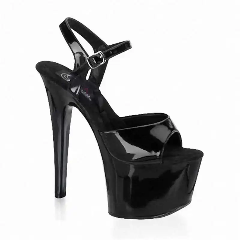 

2021 new Waterproof platform high heels women's thin heel round head nightclub evening dress high sandals summer 17cm