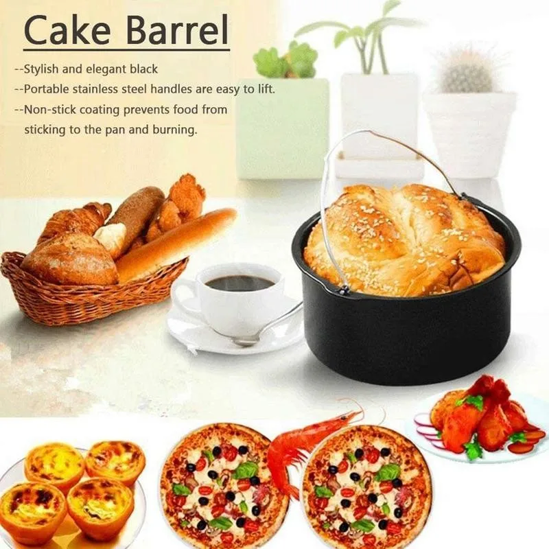 

8 Inch Non-Stick Round Cake Pan Metal Bake Mould Round Carbon Kitchen Cake H4L8 Bakeware Cakes Accessories Steel DIY Pan J5H3