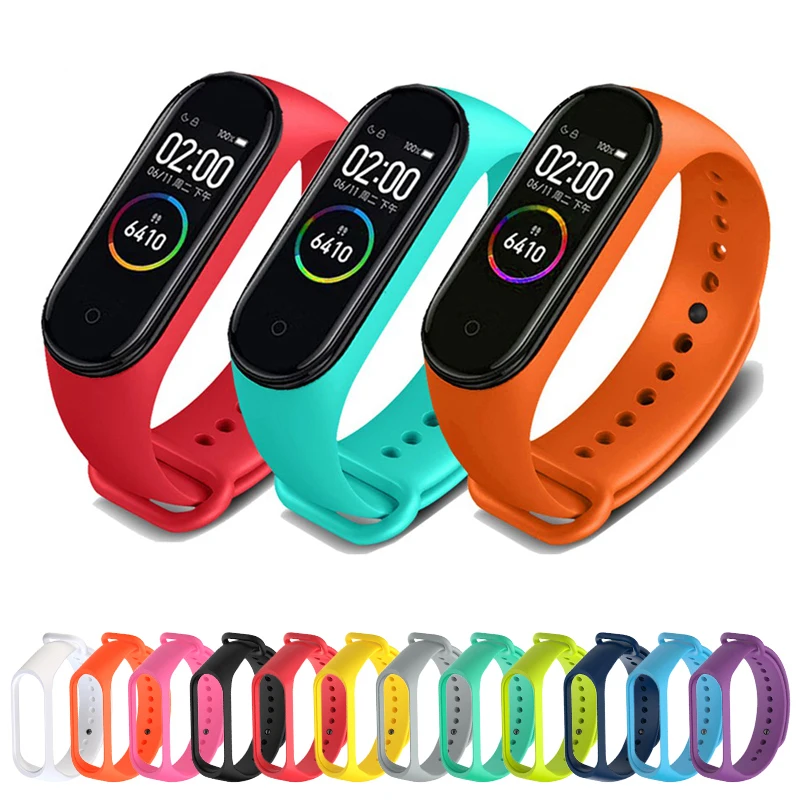 Силиконовый спортивный браслет прочный ремешок для Xiaomi mi band 4 3 xiomi miband band3 band4 miband3
