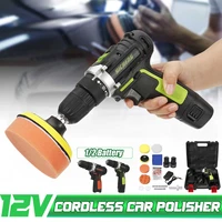 12v cordless electric polishing machine drill driver kit 1400rpm variable speed polisher car buffer waxer set power screwdriver