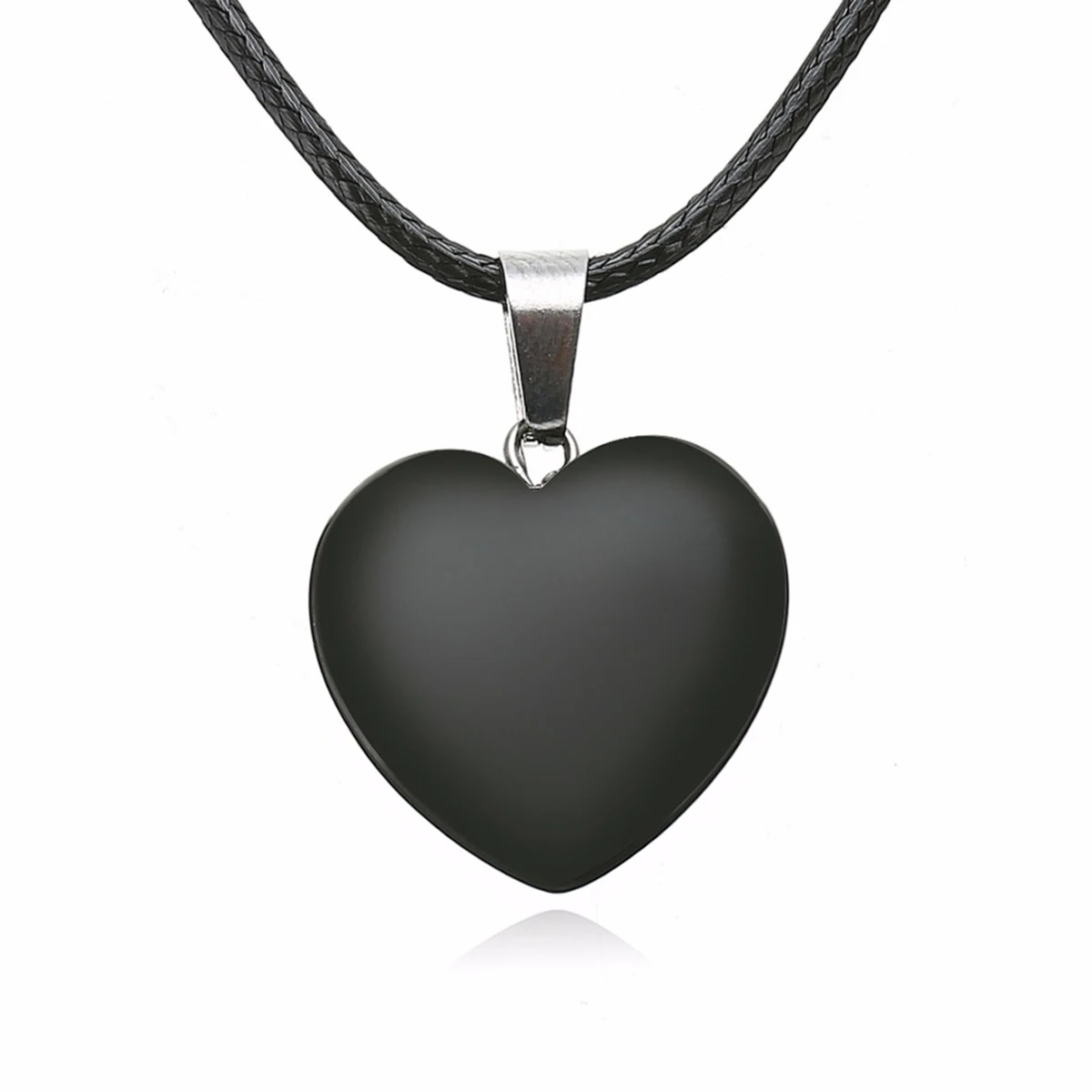 Кожаное ожерелье с подвеской в виде сердца и камня винтажная подвеска форме