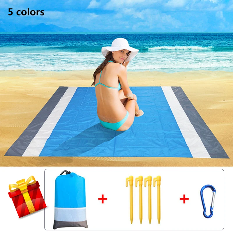 

2x2.1m Anti Sand Beach Cover Beach Mat Sand Beach Blanket Portable Camping Picnic Mats Outdoor Folding Travel Mat Tent Mattress