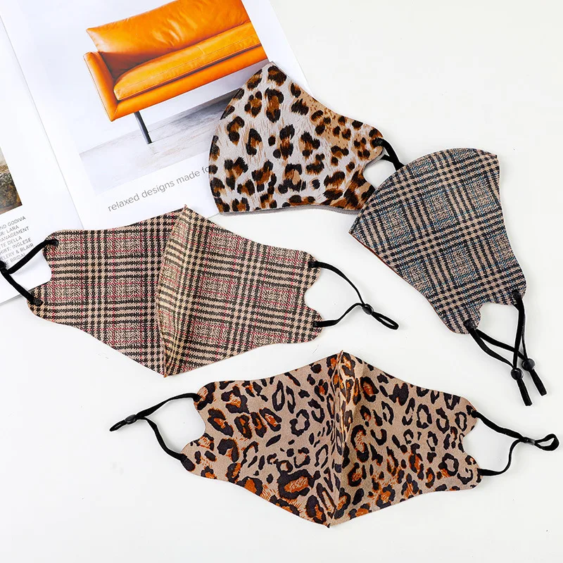 Маска для взрослых леопардовая регулируемая из ремень с ушками вискозы