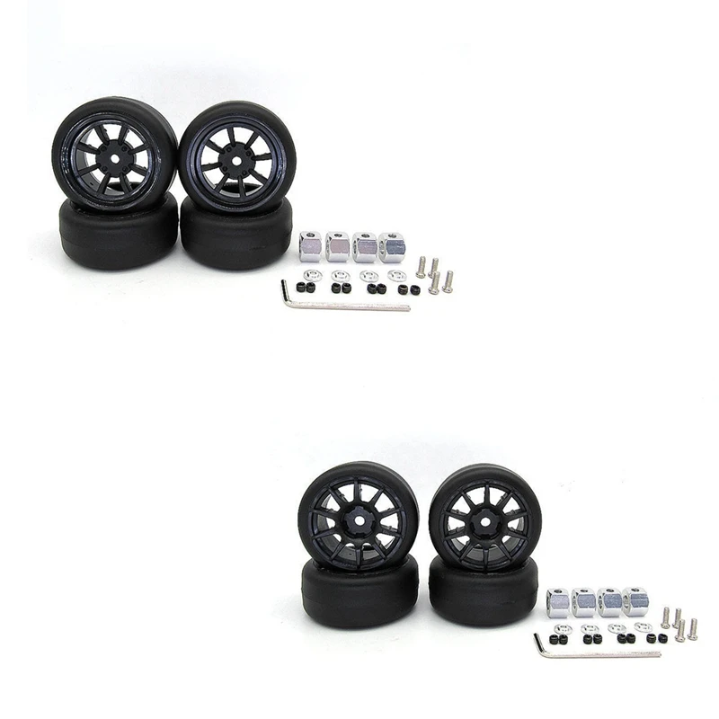 

Drift Tire Tyre Wheel with 5mm to 12mm Wheel Hub Hex Adapter Upgrade Accessories for WPL D12 1/10 RC Truck Car Parts