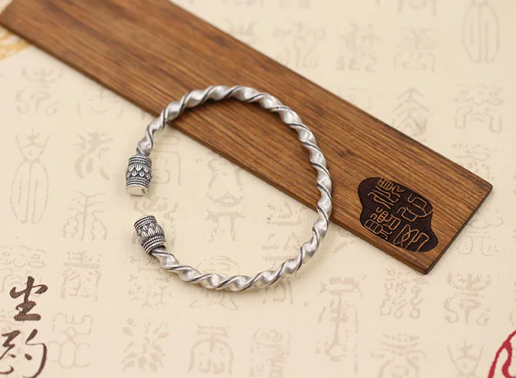 Браслет мужской и женский из серебра 100% пробы в стиле ретро | Украшения