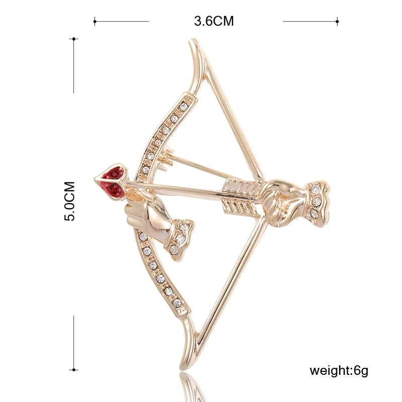 Женская Винтажная брошь Blucome черная с инкрустацией стразами в форме стрелы