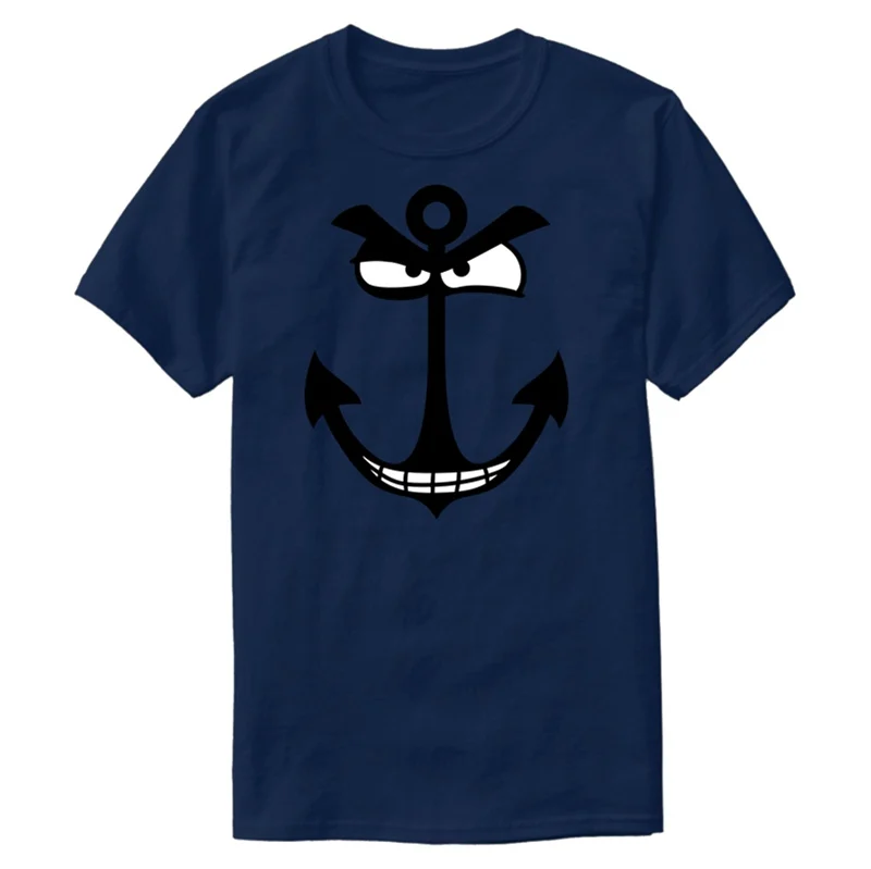 Повседневная футболка из 100% хлопка с изображением мультяшного лица якоря лодки