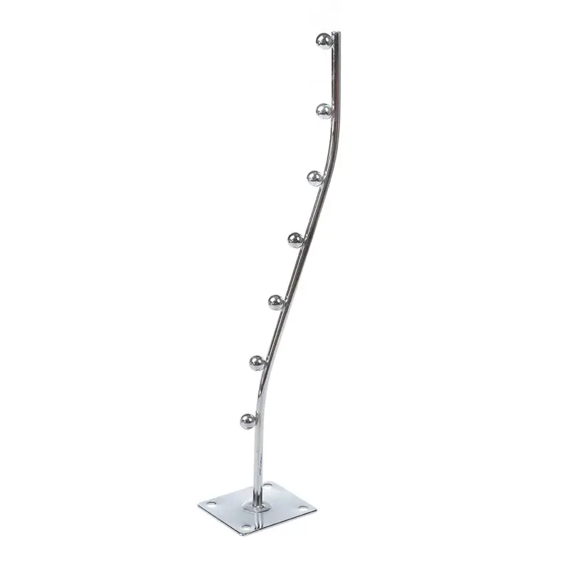

SHGO HOT- Wall Mount Waved Waterfall Hanger Rack 7 Beads Garment Display Hooks