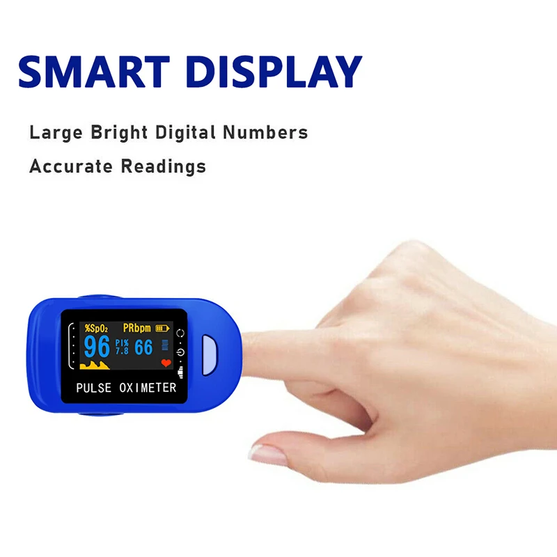 Пульсоксиметр на кончик пальца измеритель пульса и уровня кислорода в крови