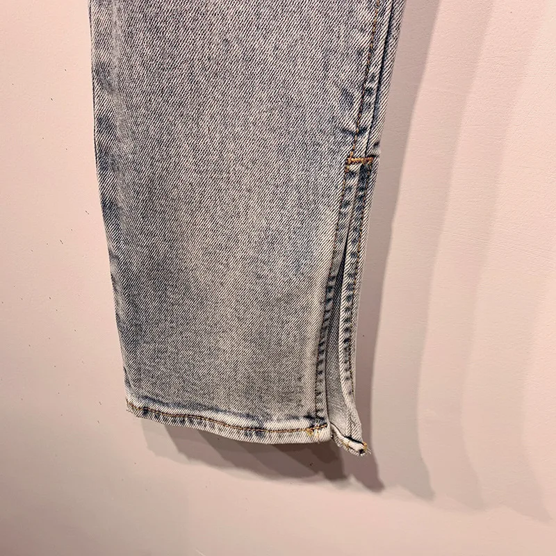 

Zipper Fashion wild lady Denim Pants High Waist Women jeans Slit Simple