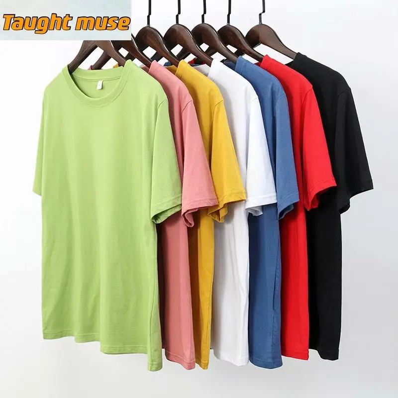 

2021 Summer Solid Color Half Sleeve T-shirt Men's Japanese Trendy Youth Loose-Fitting Casual T-shirt
