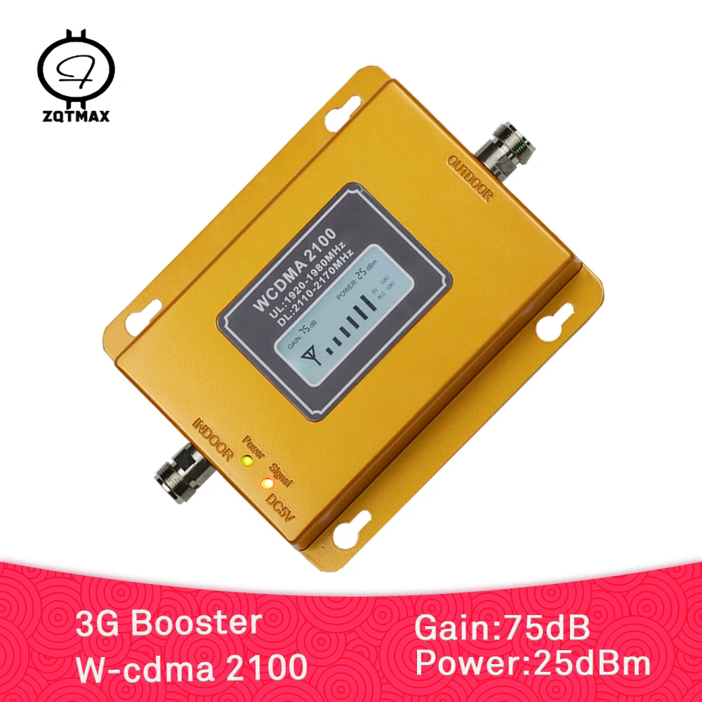 ZQTMAX 70 дБ 3g повторитель 2100 МГц усилитель сигнала сотового телефона UMTS сотовый