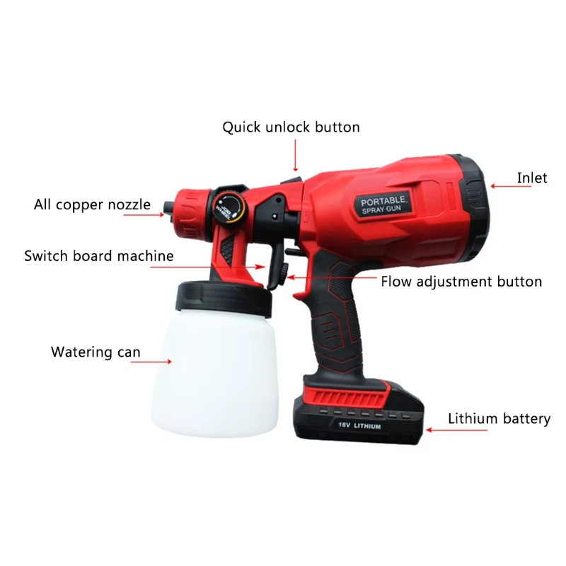 

550W Electric Spray 800ml Household Paint Sprayer Easy Flow Control Airbrush N84C