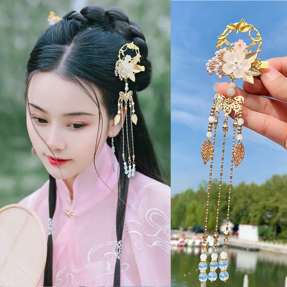 Новинка 2020 китайские традиционные аксессуары для волос заколка с цветком и