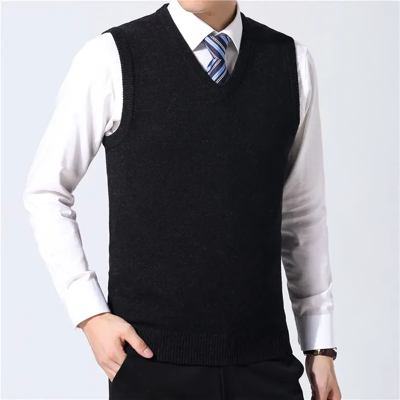 Zogaa Sweater Men Clothes Autumn Winter Warm Cashmere Wool Pullover Homme Classic Casual V-Neck Sleeveless Vest Sweaters