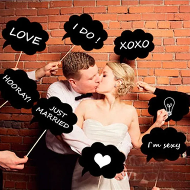 DIY 10 шт. черные карты палочки + клей фото стенд реквизит любовь Фотография
