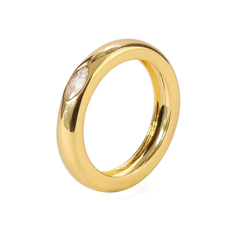 

TOSAKO Rings Gold Color Vintage Simplicity Female Jewelry Geometric Trend Zircon