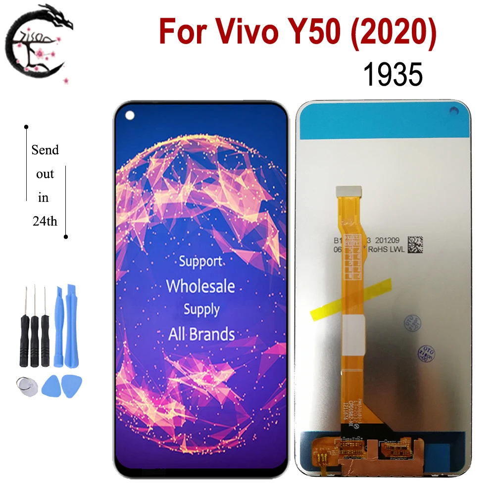 ЖК-дисплей 6,53 дюйма для Vivo Y50 2020, ЖК-дисплей 1935, экран с сенсорным датчиком, дигитайзер в сборе, сменный дисплей Y50, ЖК-модуль, новинка