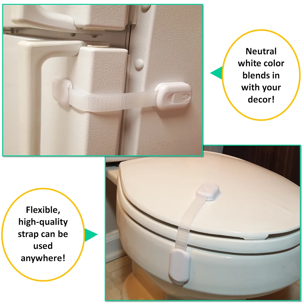 Cerraduras de seguridad ajustables para ni&ntilde;os, a prueba de ni&ntilde;os y beb&eacute;s, cajones de electrodom&eacute;sticos con adhesivo Extra fuerte 3M, 8 Uds.-2