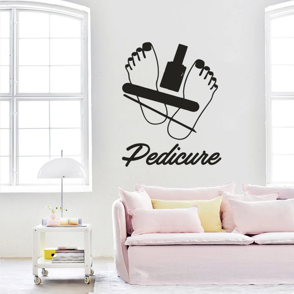 Наклейка на окно для педикюра виниловый декор маникюра и Съемный Настенный