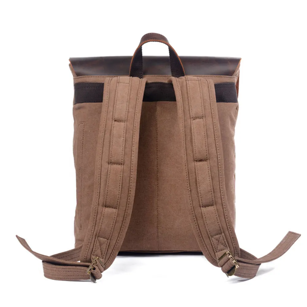 Винтажные дорожные мужские большие сумки из натуральной кожи рюкзак холщовая