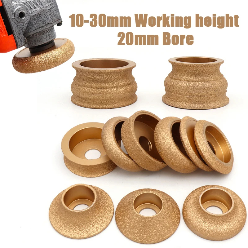 

Bore 20mm Diameter 3inch 75mm Dry Vacuum Brazed Diamond Grinding Wheel Demi-bullnose Edge Marble Edging Profile Grinding Disc