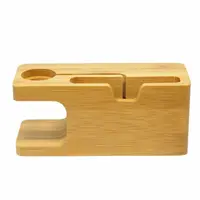 Bambusowa stacja ładująca do ładowania stacji dokującej podstawa do ładowarki bambusowej do zegarka Apple Watch iPhone Bamboo 4