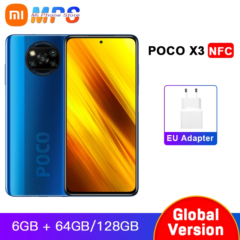 Глобальная версия Xiaomi POCO X3 NFC 6 Гб 64 Гб/6 ГБ 128 Snapdragon 732G смартфон 64MP камера 5160 мАч 33 Вт