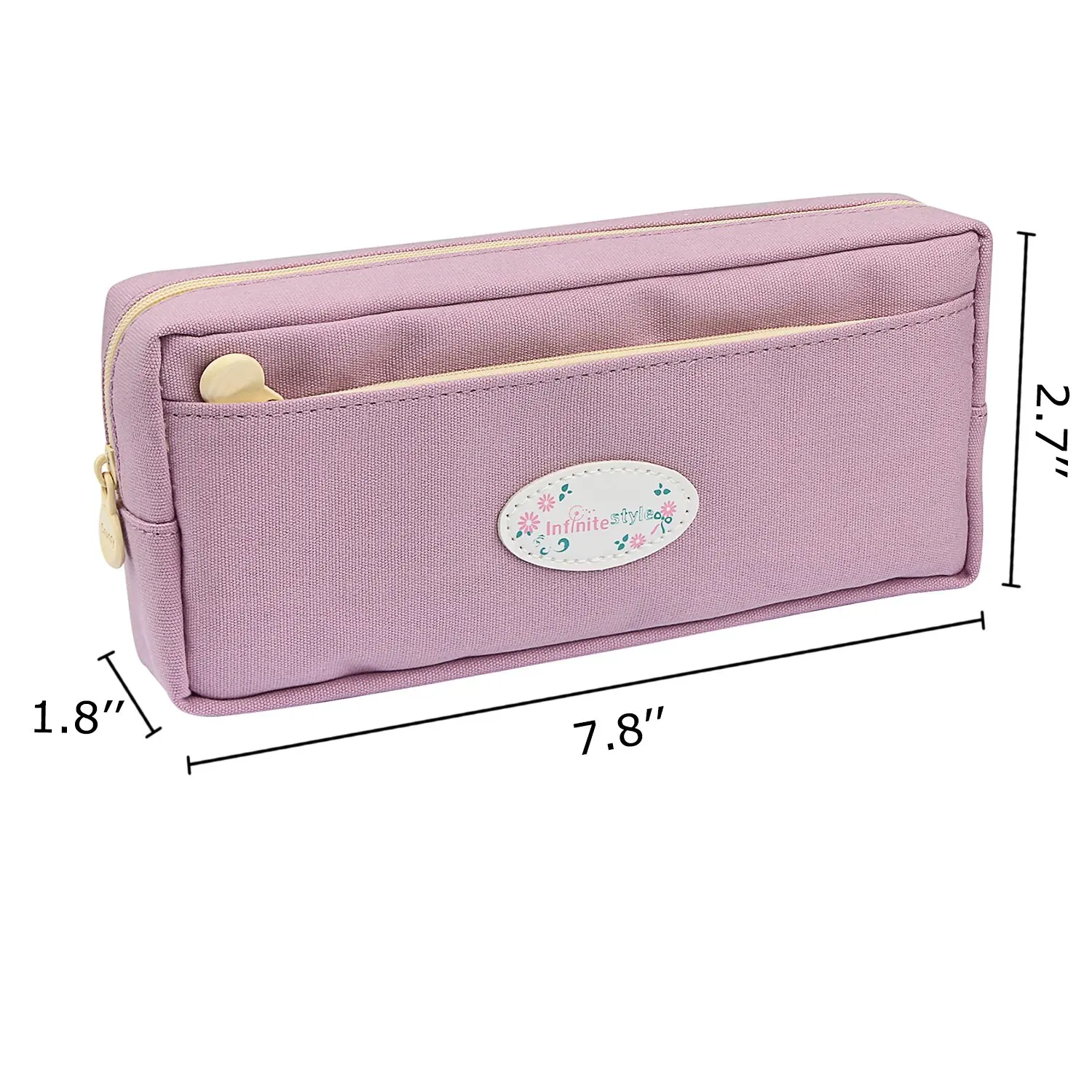 Пенал тканевый чехол большой вместимости для ручек и карандашей стационарный