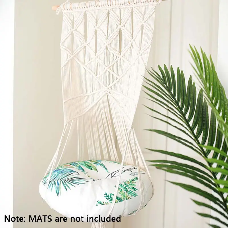 

Handwoven Tapestry Wall Hanging Macrame Pet Cat Hammock Bed Cage Swing Decor