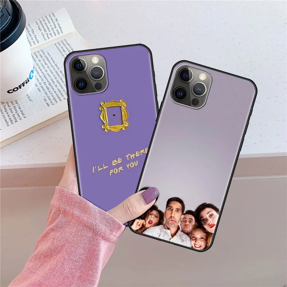 

Hot Sale Case for iPhone 12 11 Pro XS Max X 7 8 6 6S Plus 12Mini 11Pro Black Soft Phone Coque Shockproof Cover Friends Together