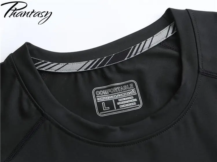 

Phantasy Letter Printed Short Sleeve Men's Tops Tight Elastic Breathable Fitness T-Shirt Running Training Sports Tops Casual Tee