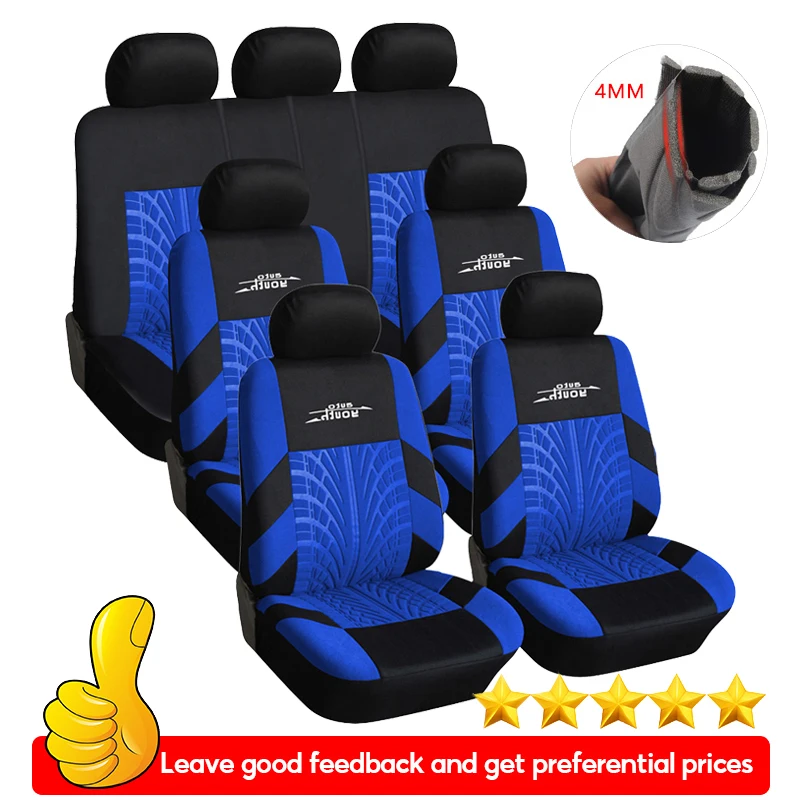 

7PCS Car Seat Covers Set Universal Polyester Fabric auto seat covers Fits Most Cars Covers Car Seat Protector